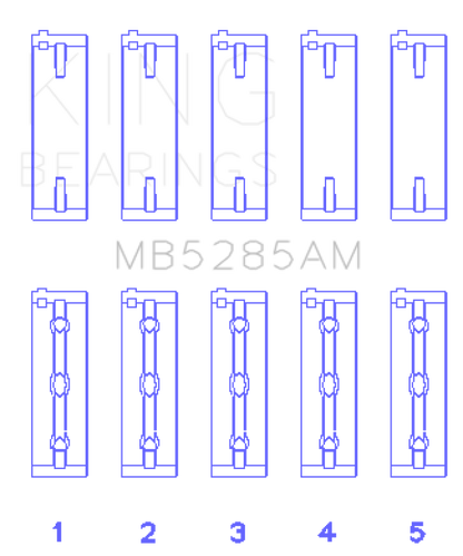King Engine Bearings Suzuki J18K/J20A (Size +0.75mm) Main Bearing Set