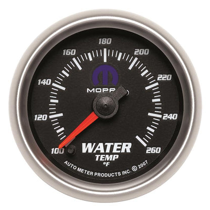 AutoMeter Gauge Water Temp 2-1/16in. 100-260 Deg. F Digital Stepper Motor Black Mopar