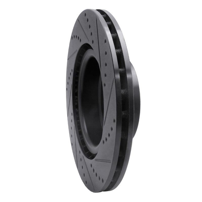 R1 Concepts R1 06-12 Land Rover Range Rover Front Left Drilled & Slotted Black Brake Rotor