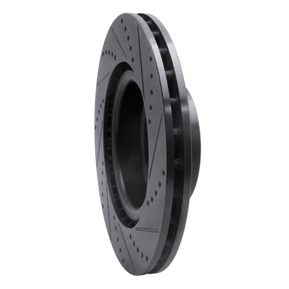 R1 Concepts R1 06-12 Land Rover Range Rover Front Left Drilled & Slotted Black Brake Rotor