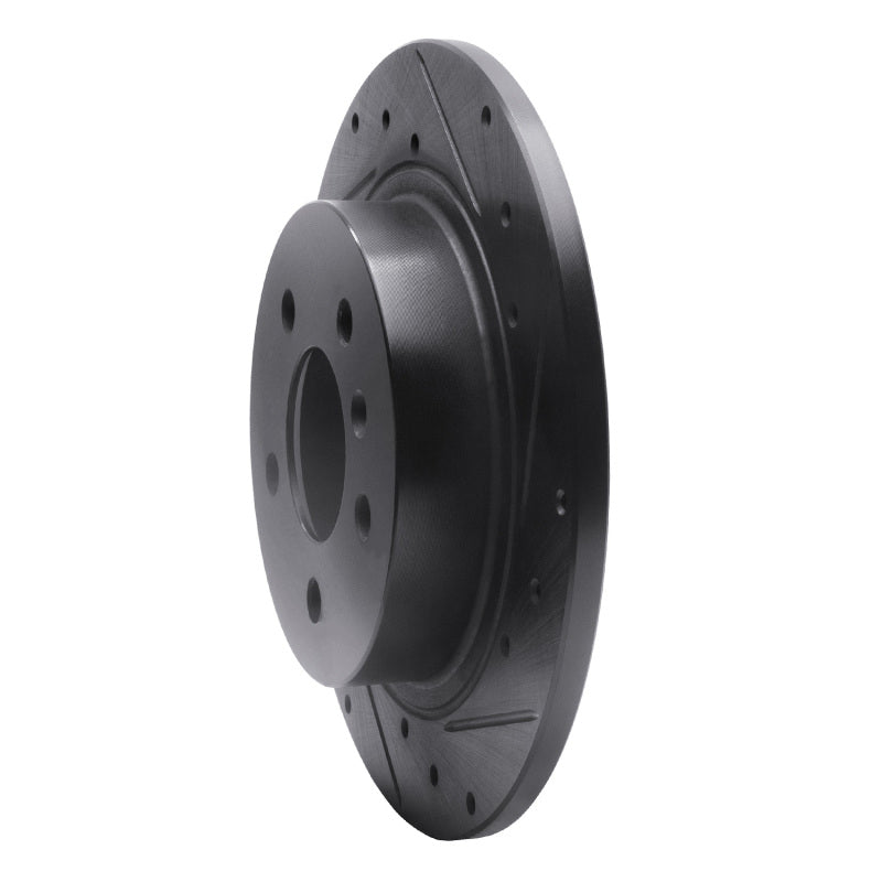 R1 Concepts R1 06-11 Buick Lucerne Rear Right Drilled & Slotted Black Brake Rotor