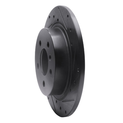 R1 Concepts R1 06-11 Buick Lucerne Rear Right Drilled & Slotted Black Brake Rotor