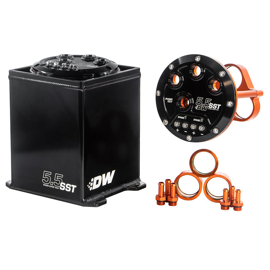 DEATSCHWERKS 6-000-55ST 5.5L STAGED SURGE TANK, UNIVERSAL. FITS 1, 2, OR 3 DW200, DW300, OR DW400 FUEL PUMPS