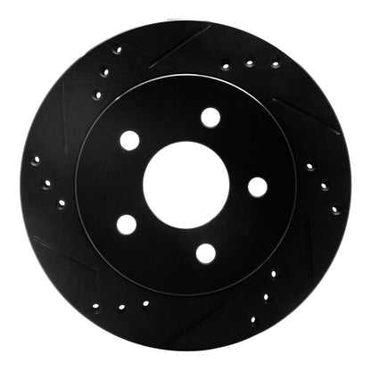 R1 Concepts R1 90-92 Ford Taurus SHO Rear Left Drilled & Slotted Black Brake Rotor