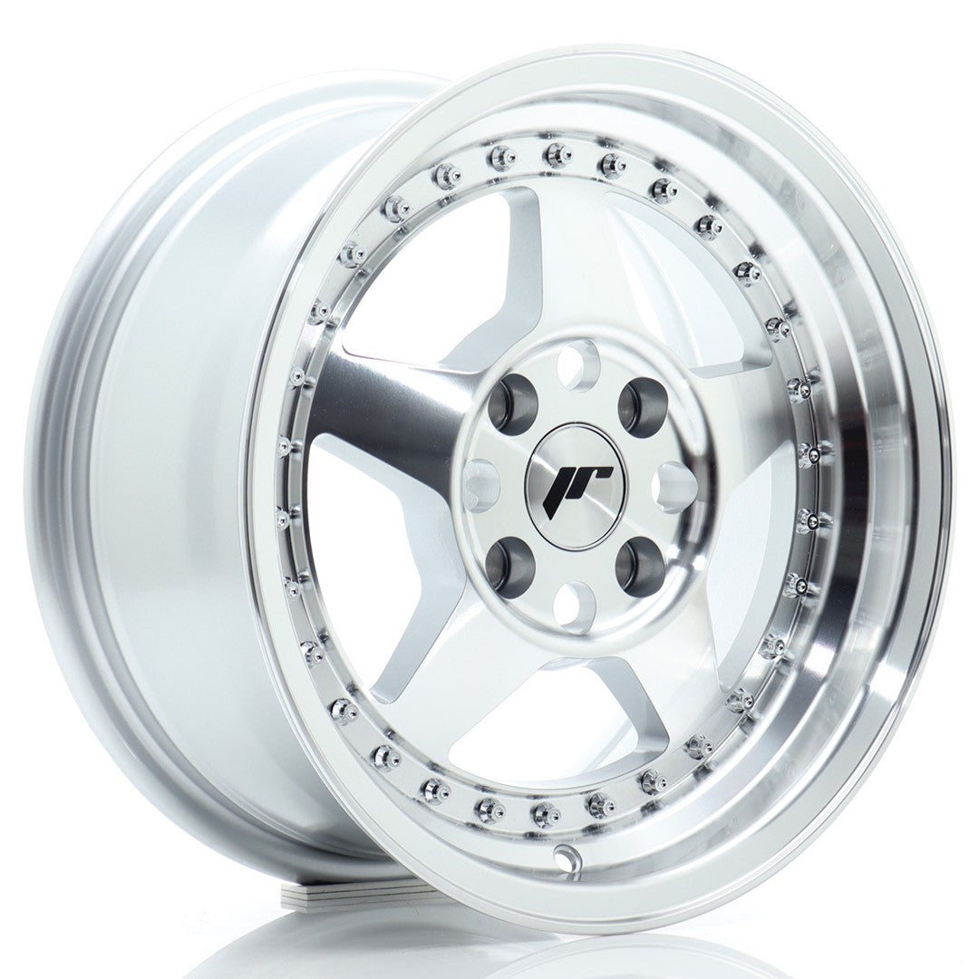 JR Wheels JR615704H3567SM1 - JR6 15x7 ET35 4x100 Silver Machined Face