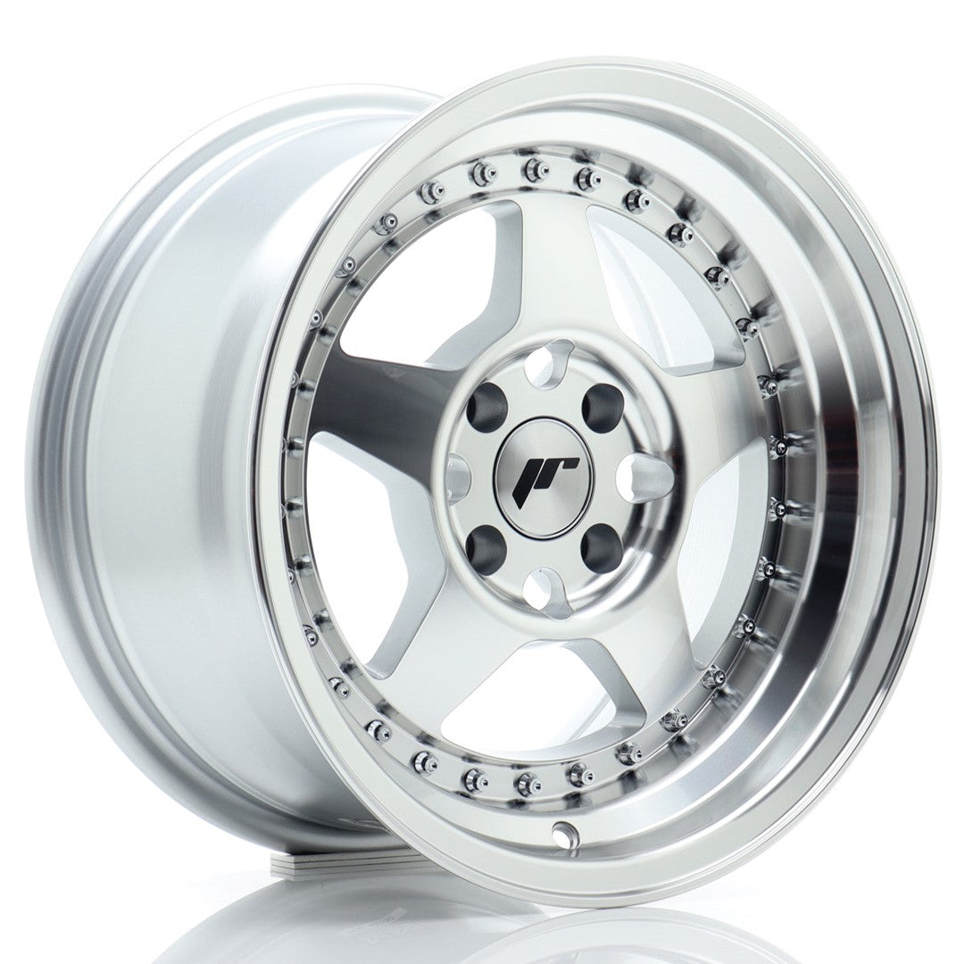 JR Wheels JR615804H2567SM1 - JR6 15x8 ET25 4x100 Silver Machined Face