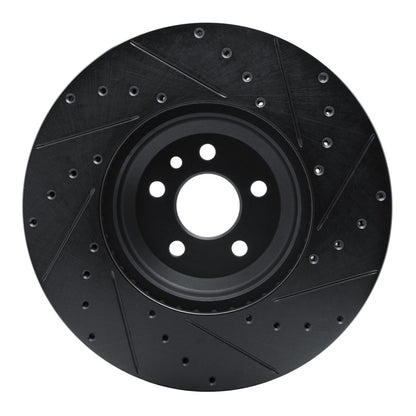 R1 Concepts R1 20-25 Jaguar E-Pace Front Left Drilled & Slotted Black Brake Rotor