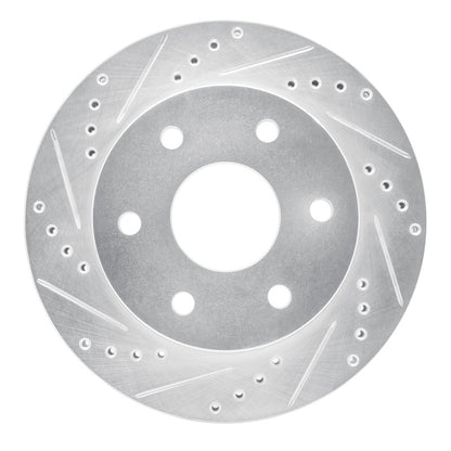 R1 Concepts R1 16-22 Nissan NP300 (Mexico) Front Left Drilled & Slotted Silver Brake Rotor