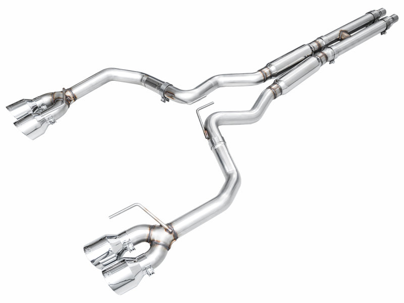 AWE Tuning AWE 2024 Ford Mustang Dark Horse S650 RWD Track Edition Cat-Back Exhaust w/ Quad Chrome Silver Tips