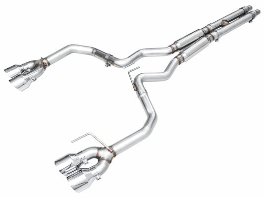 AWE Tuning AWE 2024 Ford Mustang Dark Horse S650 RWD Track Edition Cat-Back Exhaust w/ Quad Chrome Silver Tips