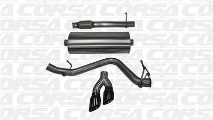 CORSA Performance Corsa 14-19 GMC Sierra/Chevy Silv 1500 Reg. Cab/Long Bed 5.3L V8 Black Sport Single Side CB Exhaust