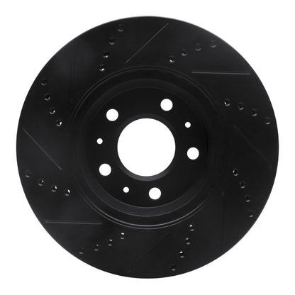 R1 Concepts R1 03-08 Cadillac STS Front Right Drilled & Slotted Black Brake Rotor