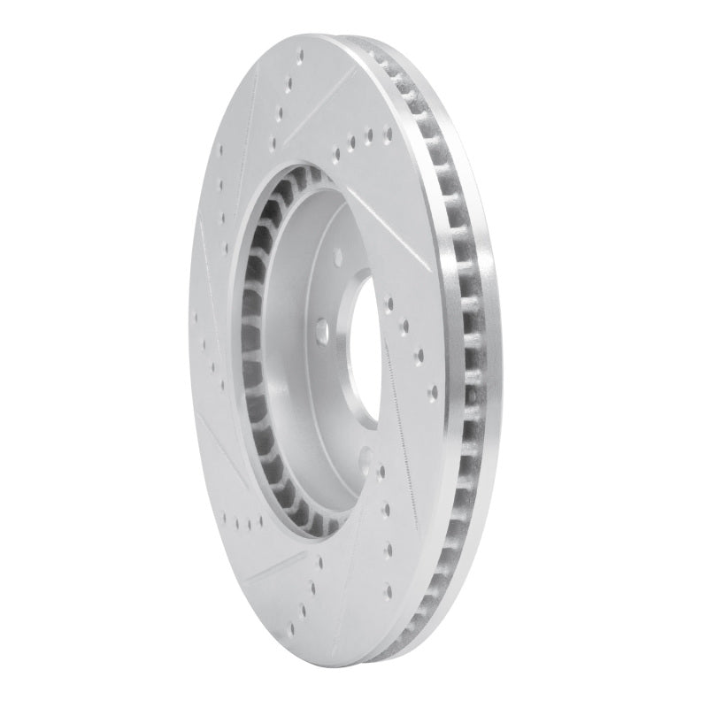 R1 Concepts R1 88-98 Saab 9000 Front Right Drilled & Slotted Silver Brake Rotor