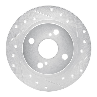 R1 Concepts R1 87-92 Chevrolet Nova Rear Right Drilled & Slotted Silver Brake Rotor