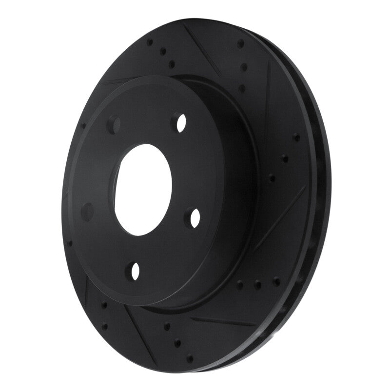 R1 Concepts R1 05-11 Dodge Dakota RWD Front Right Drilled & Slotted Black Brake Rotor