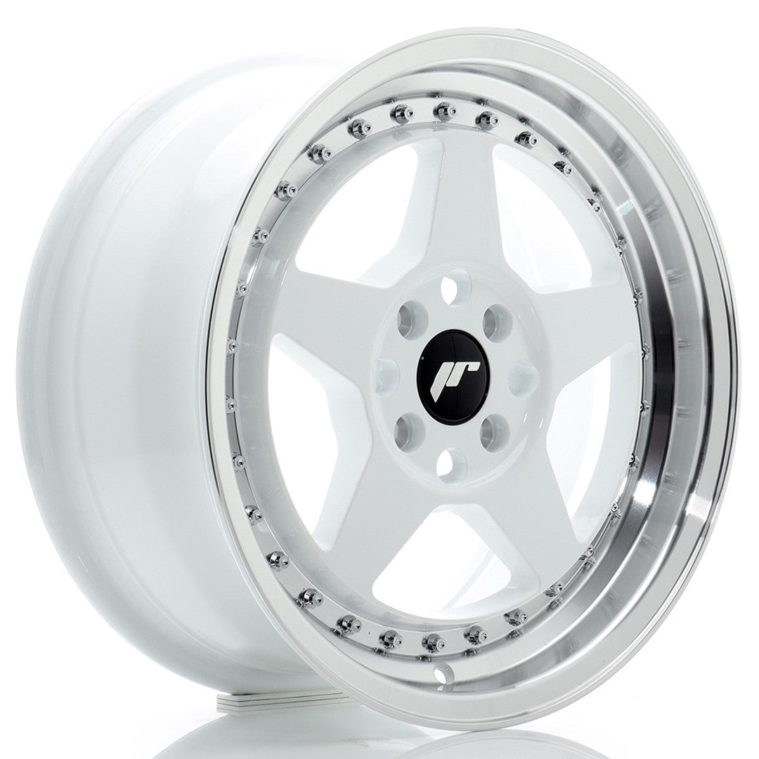 JR Wheels JR616704H3567WL1 - JR6 16x7 ET35 4x100 White w/ Machined Lip