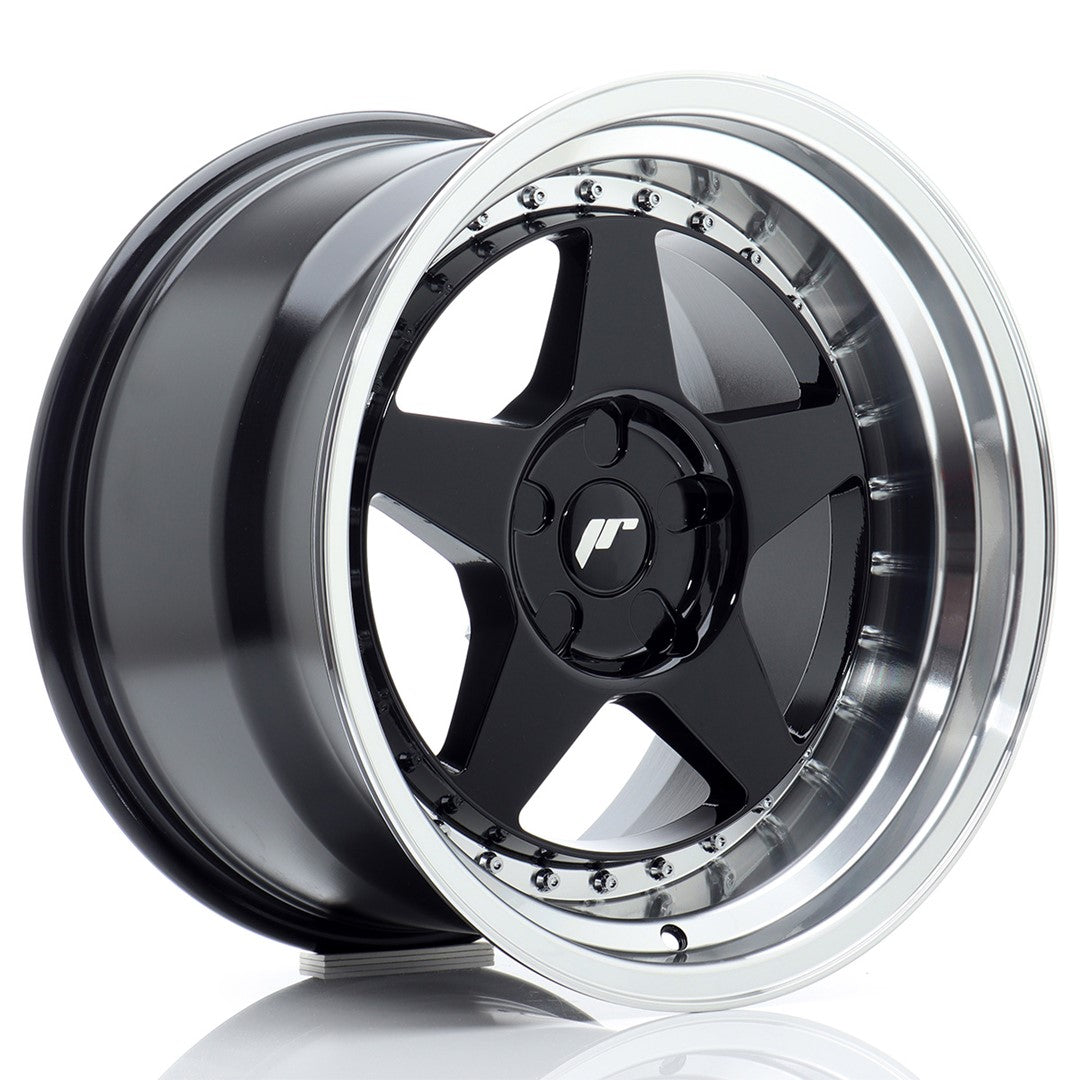 JR Wheels JR617105X0072GBL1 - JR6 17x10 ET0-20 5H BLANK Gloss Black w/ Machined Lip