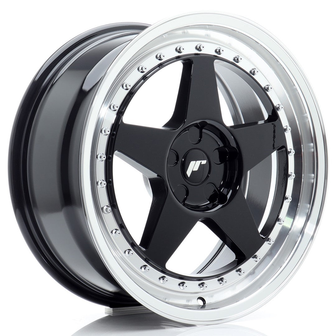 JR Wheels JR61885F15X2072GBL1 - JR6 18x8,5 ET20-40 5H BLANK Gloss Black w/ Machined Lip