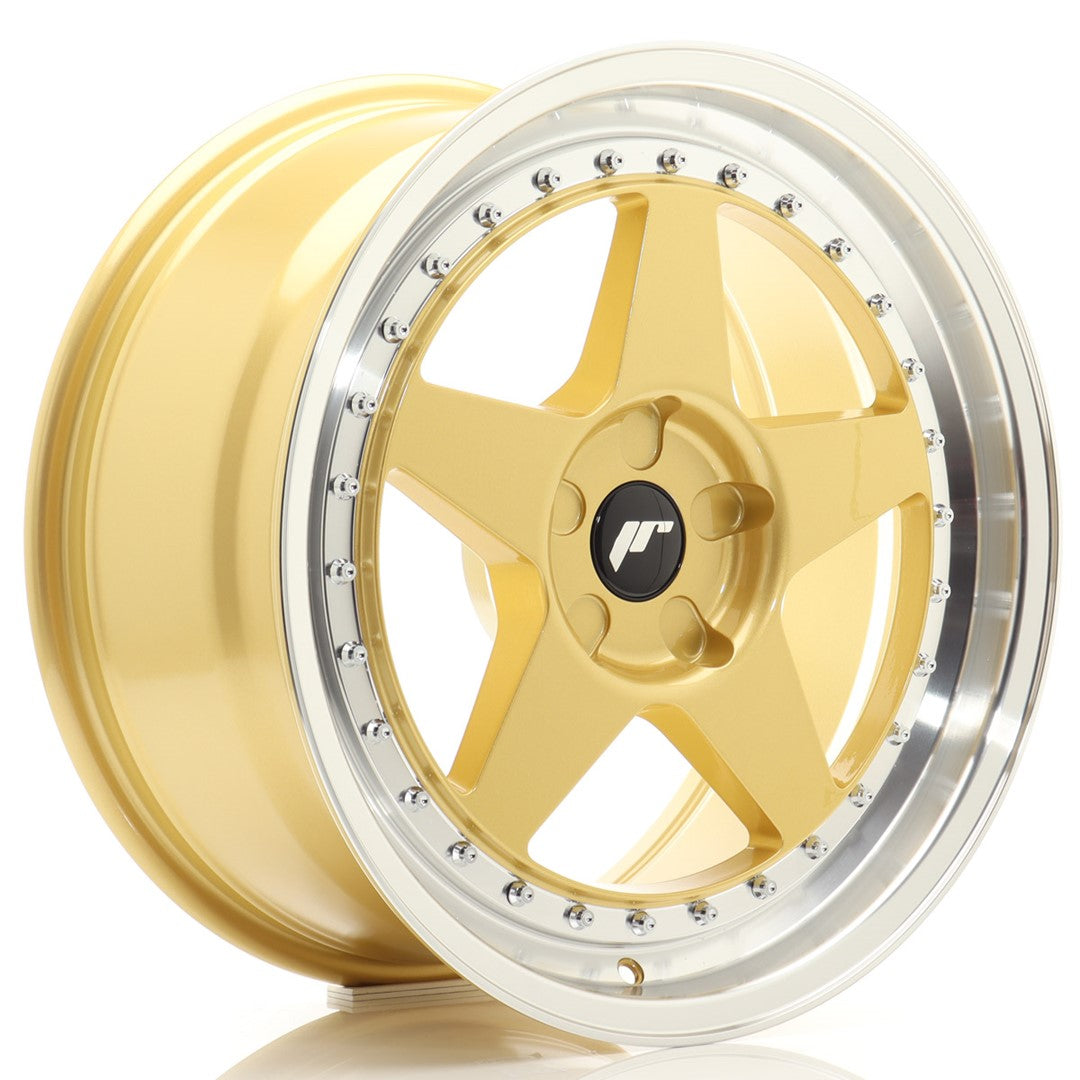 JR Wheels JR61885F15X2072GDL1 - JR6 18x8,5 ET20-40 5H BLANK Gold w/ Machined Lip