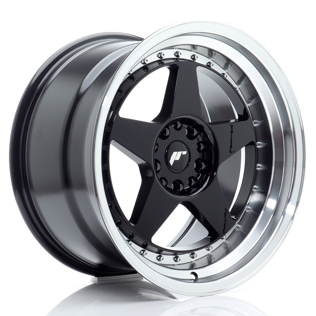 JR Wheels JR61805F3MG2572GBL1 - JR6 18x10,5 ET25 5x114,3/120 Gloss Black w/ Machined Lip
