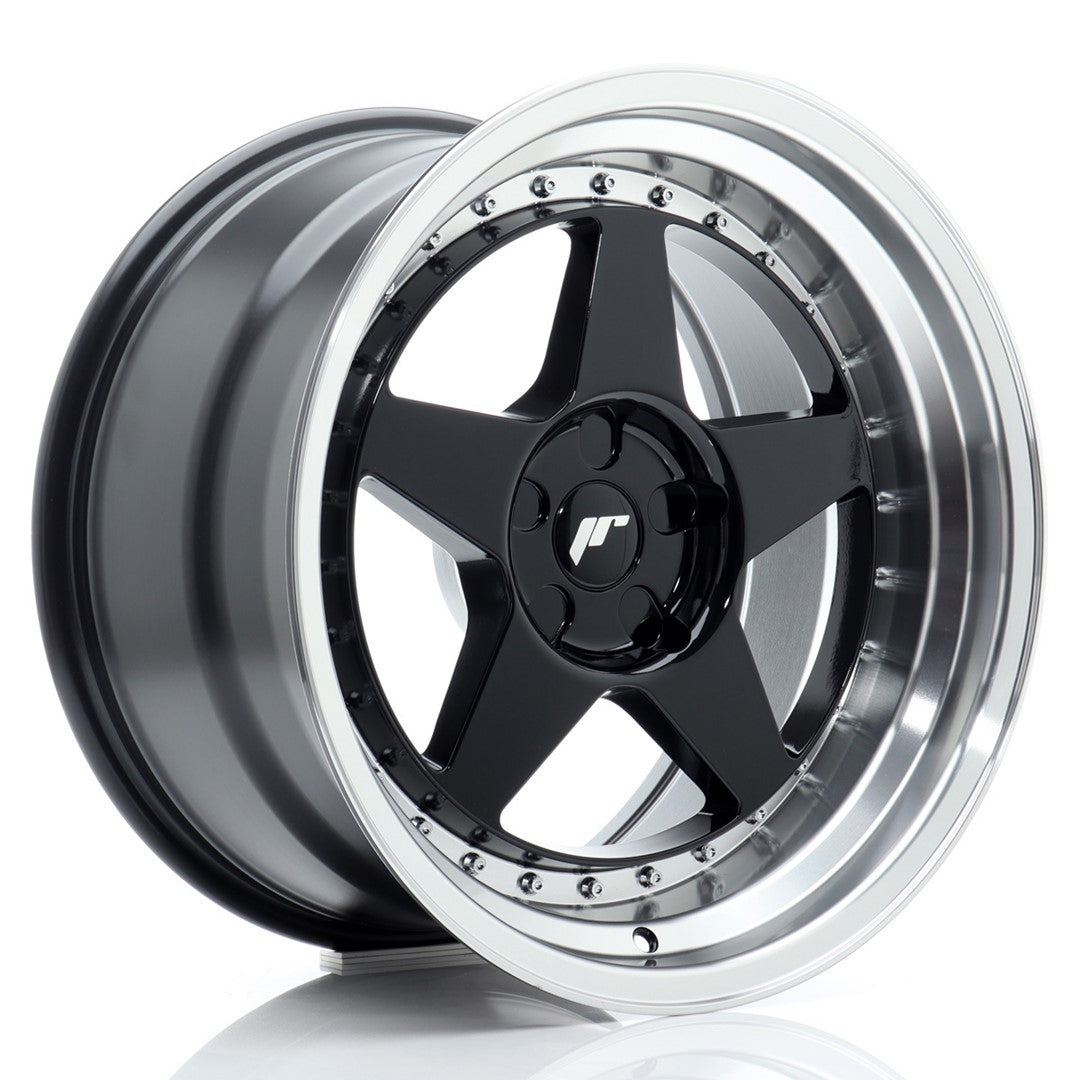 JR Wheels JR61805F35X0072GBL1 - JR6 18x10,5 ET0-25 5H BLANK Gloss Black w/ Machined Lip