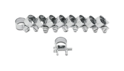Vibrant Fuel Injector Style Mini Hose Clamps 12-14mm clamping range Pk of 10 Zinc Plated Mild Steel