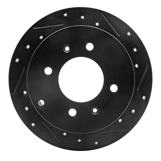 R1 Concepts R1 99-06 Hyundai Sonata Rear Right Drilled & Slotted Black Brake Rotor