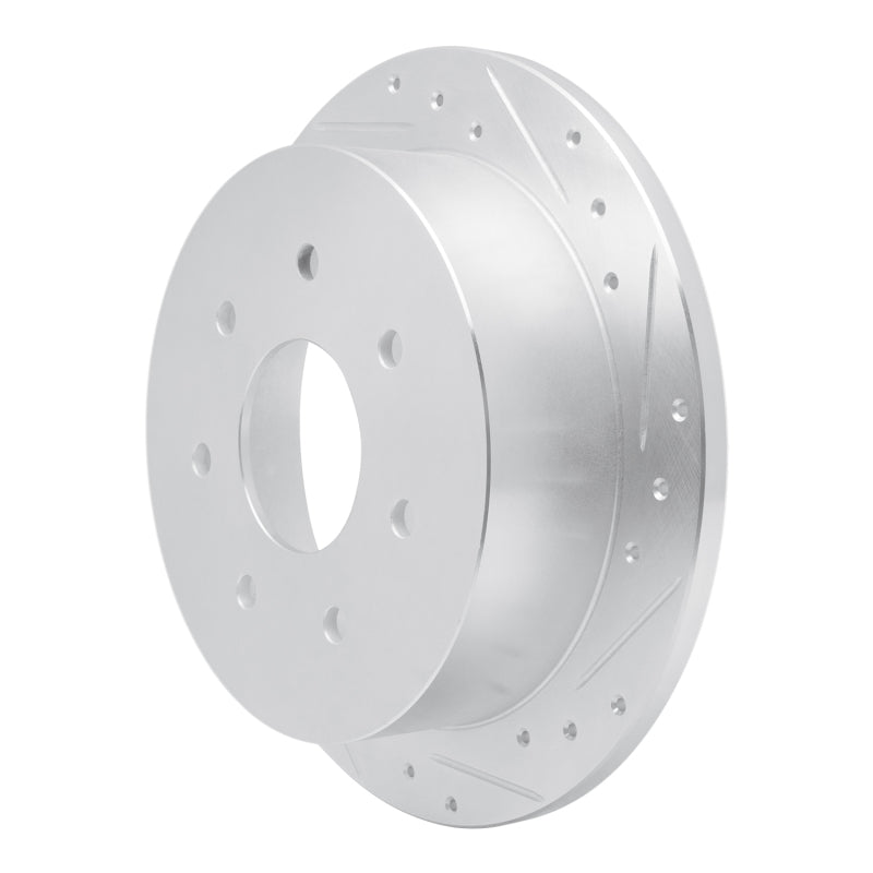 R1 Concepts R1 97-04 Ford F-150 RWD Rear Right Drilled & Slotted Silver Brake Rotor