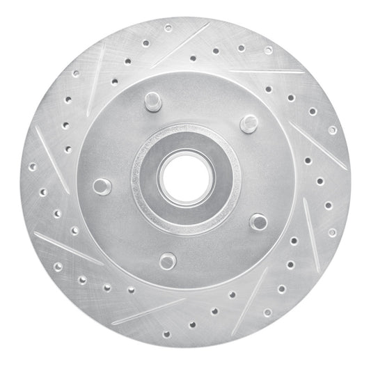 R1 Concepts R1 85-97 Dodge B200 / B200 Van / B250 Front Left Drilled & Slotted Silver Brake Rotor