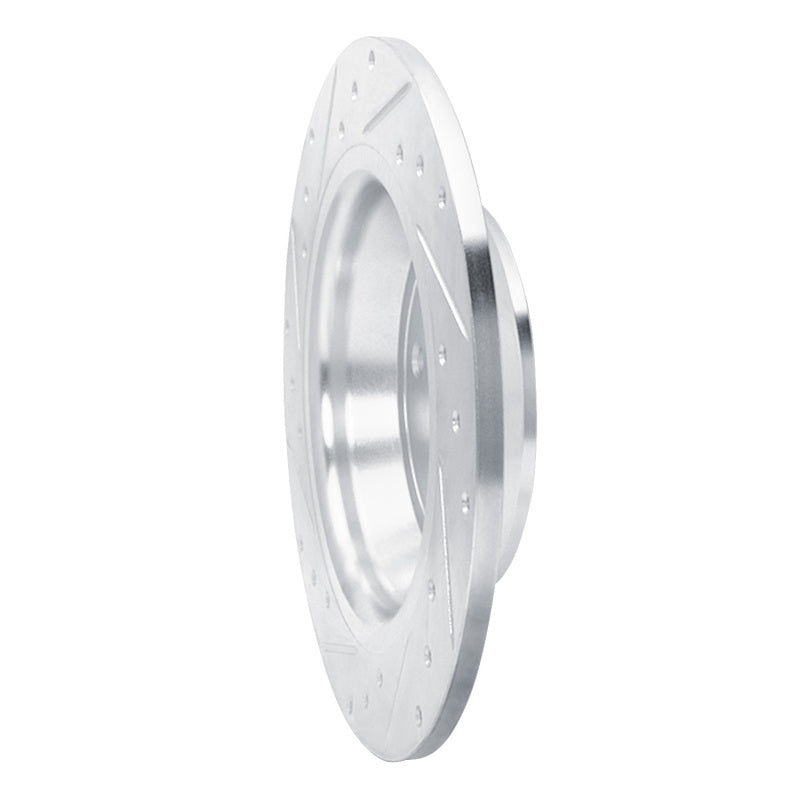 R1 Concepts R1 13-20 Ford Fusion Rear Right Drilled & Slotted Silver Brake Rotor
