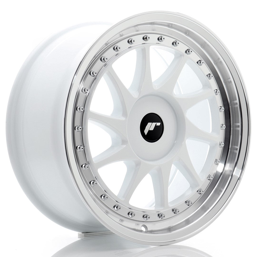 JR Wheels JR261780XX2072WL1 - JR26 17x8 ET20-35 BLANK White w/ Machined Lip