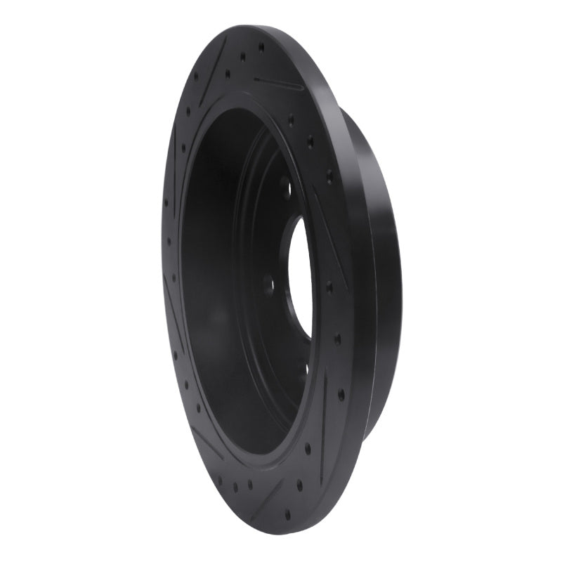 R1 Concepts R1 97-04 Ford F-150 RWD Rear Right Drilled & Slotted Black Brake Rotor