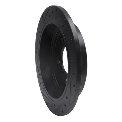 R1 Concepts R1 97-04 Ford F-150 RWD Rear Right Drilled & Slotted Black Brake Rotor