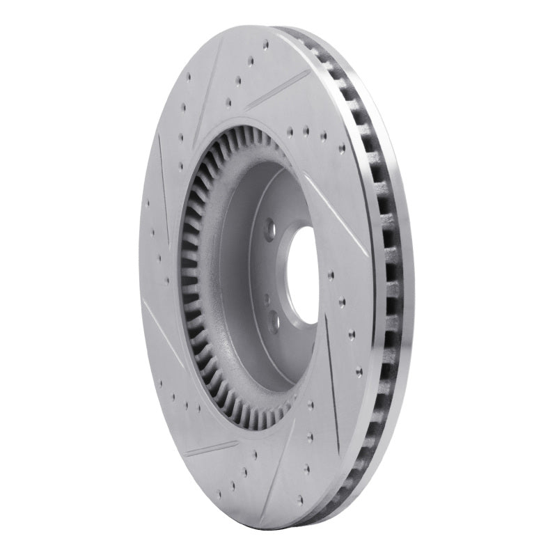 R1 Concepts R1 18-20 Genesis G80 Front Right Drilled & Slotted Silver Brake Rotor