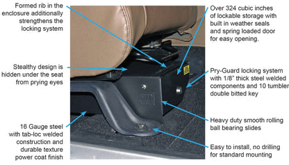 Tuffy Products Tuffy Jeep Wrangler Jk Underseat Drawer Passenger W/ Keyed Lock