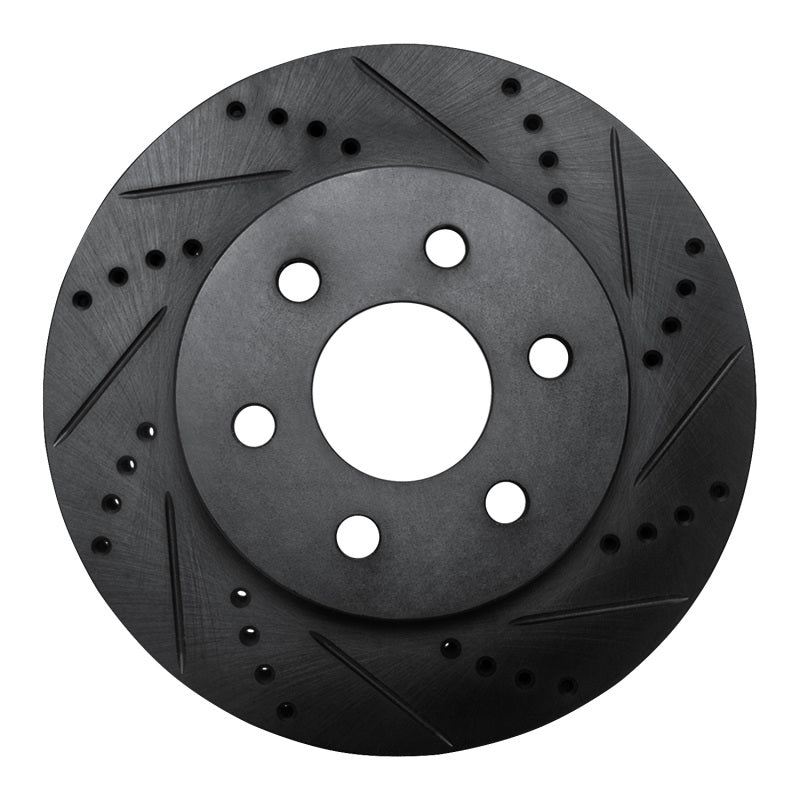 R1 Concepts R1 98-99 Cadillac DEVILLE Front Right Drilled & Slotted Black Brake Rotor