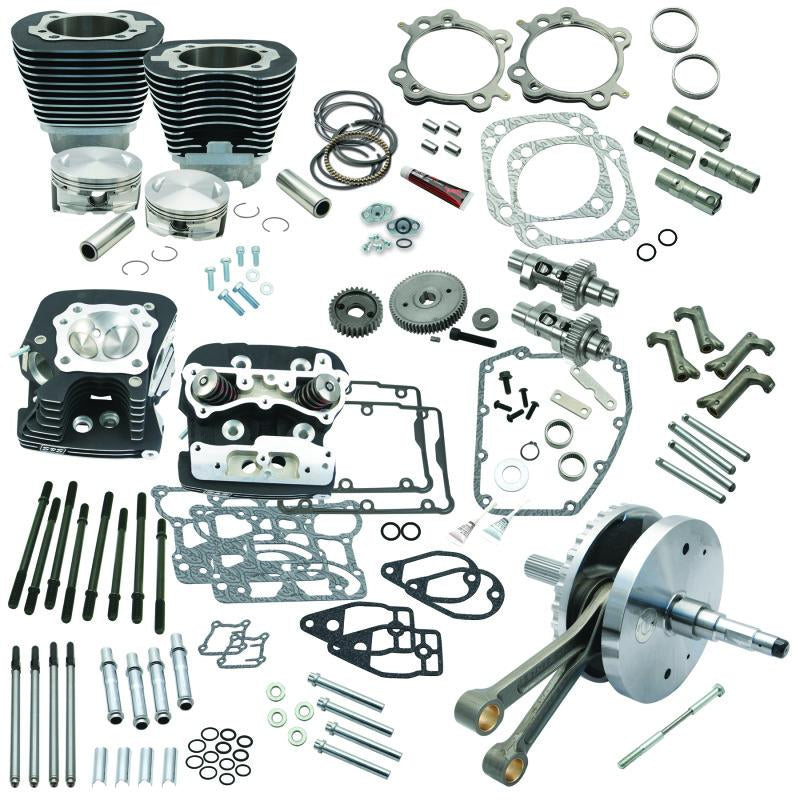 S&S Cycle 07-17 BT 124in Hot Set Up Kit - Wrinkle Black