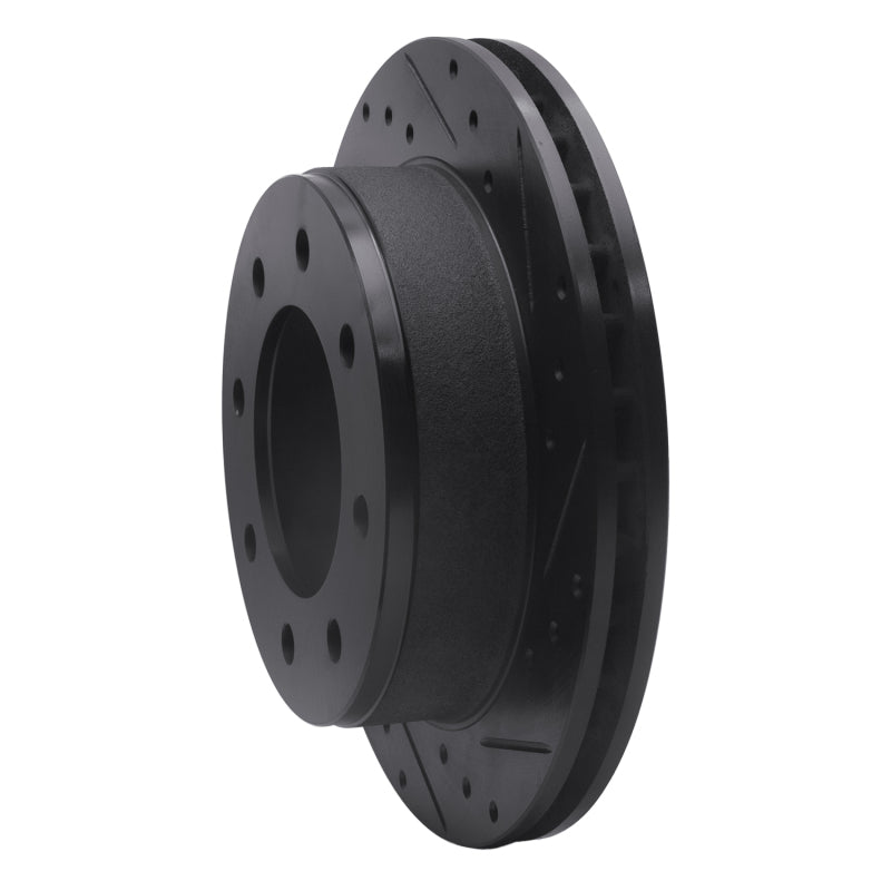 R1 Concepts R1 99-25 Chevrolet Express 3500 Rear Right Drilled & Slotted Black Brake Rotor