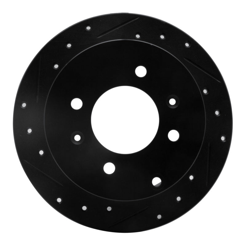 R1 Concepts R1 99-06 Hyundai Sonata Rear Left Drilled & Slotted Black Brake Rotor