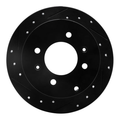 R1 Concepts R1 99-06 Hyundai Sonata Rear Left Drilled & Slotted Black Brake Rotor