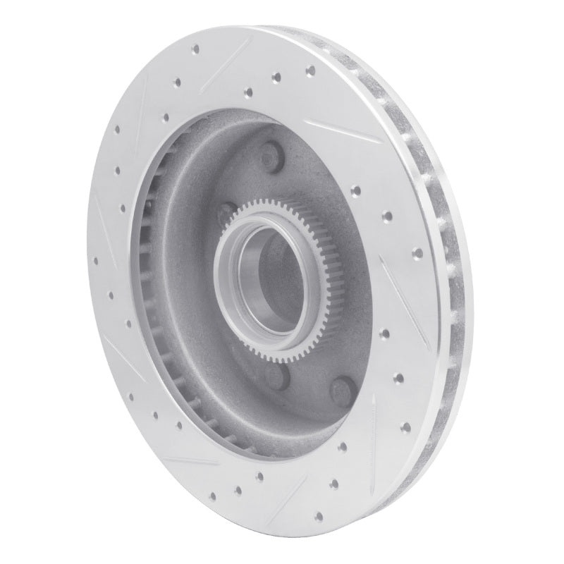 R1 Concepts R1 98-03 Dodge B3500 / B2500 Front Right Drilled & Slotted Silver Brake Rotor