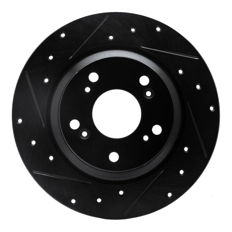 R1 Concepts R1 00-09 Honda S2000 Rear Left Drilled & Slotted Black Brake Rotor