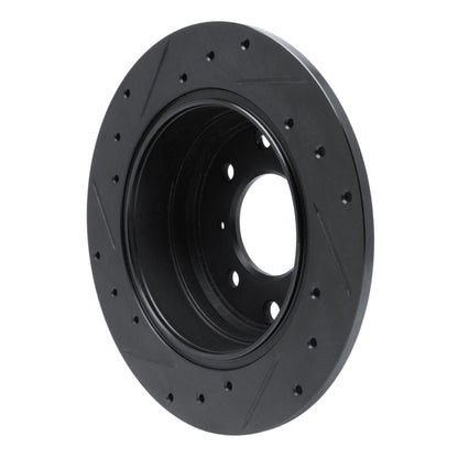 R1 Concepts R1 64-94 Alfa Romeo GTZ Rear Right Drilled & Slotted Black Brake Rotor