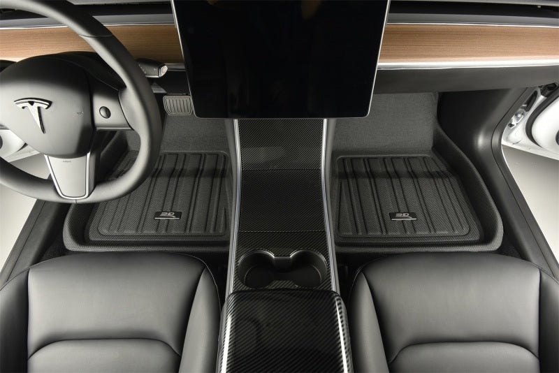 3D MAXpider 17-21 Tesla Model X Folding 7-Seat Elitect 1st 2nd 3rd Row - Floor Mat Set (Black)