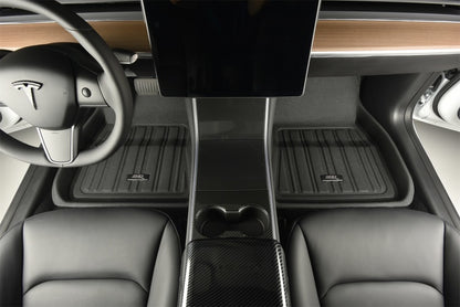 3D MAXpider 17-21 Tesla Model X Folding 7-Seat Elitect 1st 2nd 3rd Row - Floor Mat Set (Black)