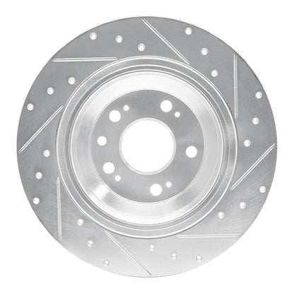 R1 Concepts R1 09-14 Acura TL Rear Left Drilled & Slotted Silver Brake Rotor