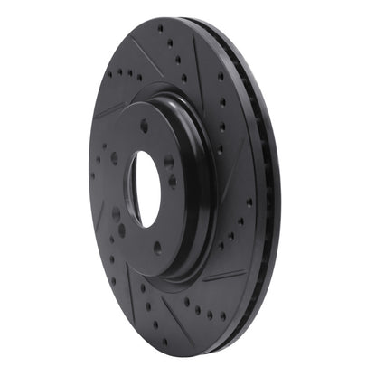 R1 Concepts R1 15-25 Hyundai Kona Front Right Drilled & Slotted Black Brake Rotor