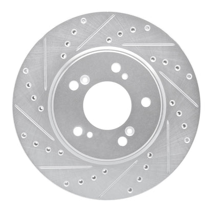 R1 Concepts R1 91-96 Acura NSX Front Left Drilled & Slotted Silver Brake Rotor