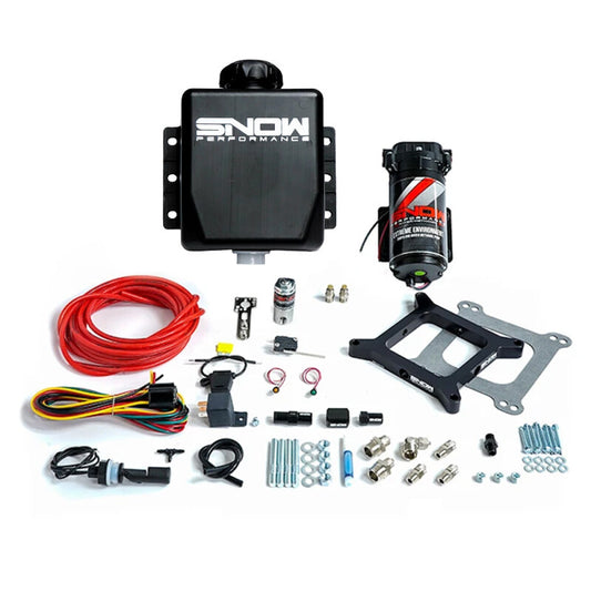 Snow Performance 4150 Flange Gas Stage 1 Naturally Aspirated Water Inj Kit (SS Braided 4AN Fittings)