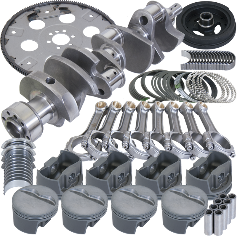 Eagle Chevy 350 1Pc 3.750in Crank 5.700in I-Beam Rods 4.030in Pistons 168 Tooth FP Balanced Assembly